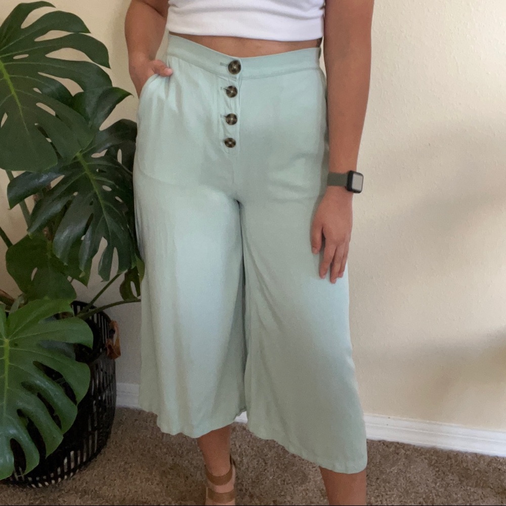 Sage green culottes - Small